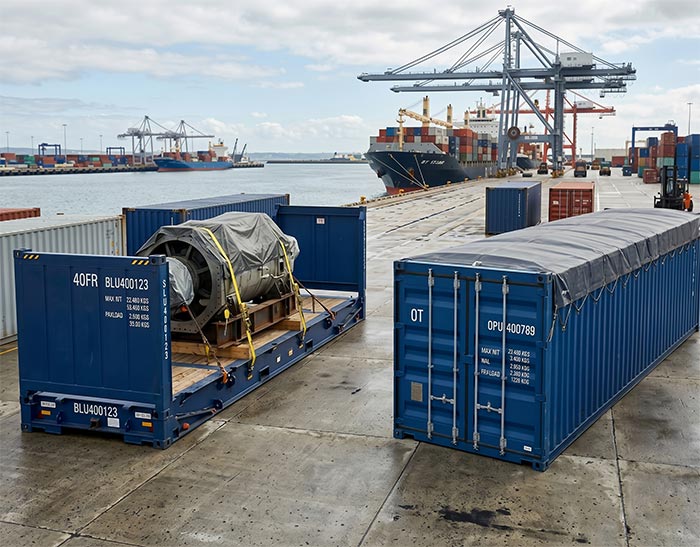 Open top and flat rack containers