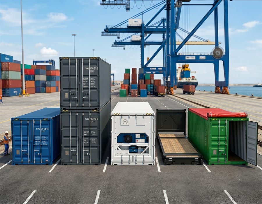 New navy blue shipping container
